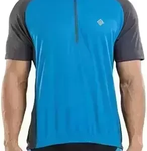 KORAMAN Men's Reflective Short Sleeve Cycling Jersey with Zipper Pocket Quick-Dry Breathable Biking Shirt