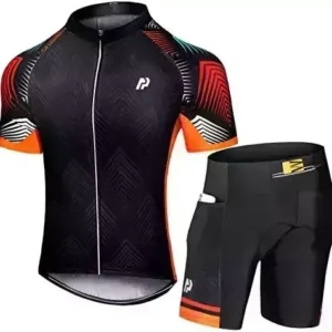 PTSOC Men's Cycling Jersey Set Quick-Dry Bike Jersey Bicycle Short Sleeve Shirt Outfits Cycling Clothing Set 3D Padded Shorts