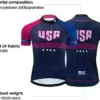 Logas Men’s United states Biking Jersey Brief Sleeve Bike Biking Shirts, Breathable Fast Dry American Flag Street Bicycle Garments