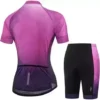 BALEAF Women’s Biking Jersey Set Quick Sleeve with 3D Padded Bike Shorts Breathable Shirt Pockets