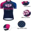 Logas Men’s United states Biking Jersey Brief Sleeve Bike Biking Shirts, Breathable Fast Dry American Flag Street Bicycle Garments