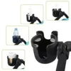 Accmor Stroller Cup Holder with Phone Holder, Bike Cup Holder, 2-in-1 Universal Cup Mobile phone Holder for Stroller, Bicycle, Wheelchair, Walker, Scooter, Black