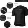 ROCKBROS Men’s Biking Jersey Dampness Wicking Biking Quick Sleeves Cooling Bike Fabric Biking Jacket with 3 Rear Pockets