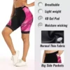 Ladies Padded Bike Biking Shorts with Pockets Breathable Anti-Slip Leg Biking Spin 50 %-Pants High-Midsection Bicycle Clothes