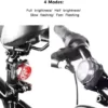 Ascher USB Rechargeable Bicycle Light-weight Established,Tremendous Dazzling Front Headlight and Rear LED Bicycle Gentle,650mah Lithium Battery,4 Light-weight Manner Possibilities(2 USB Cables and 4 Strap Integrated)