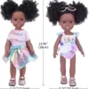 UZIDBTO Black Doll and Black Lady Doll Equipment 14.5 Inch Silicone African Child Doll with Garments Unicorn Theme Doll Swimsuits Greatest Gift for Women Young children