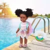 UZIDBTO Black Doll and Black Lady Doll Equipment 14.5 Inch Silicone African Child Doll with Garments Unicorn Theme Doll Swimsuits Greatest Gift for Women Young children