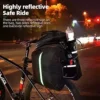 ROCK BROS Bicycle Rack Bag Trunk Bag Water-resistant Carbon Leather-based Bicycle Rear Seat Cargo Bag Rear Pack Trunk Pannier Handbag