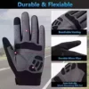 FIORETTO Mountain Bike Gloves for Adult men Ladies Motorcycle Cycling Gloves with 5MM SBR Pad Touch Display screen Knuckle Protection Motocross Gloves for BMX ATV MTB Racing