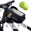 BEELORD Bike Bags for Bicycles, Biking Body Bag with Cell Cell phone Holder for Grownup Highway Mountain Bike Equipment, Best Tube Handlebar Pouch with Contact Display screen and Rain Cover for MTB E-bicycle