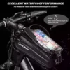 Bicycle Bag, Bicycle Phone Entrance Body Bag Water resistant Bicycle Bag, Bike Cellular phone Mount Bag, Top Tube Handlebar Bag with Touch Display screen Holder Case Biking Accessories for Mountain Street Bike