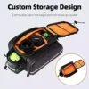 ROCK BROS Bicycle Rack Bag Trunk Bag Water-resistant Carbon Leather-based Bicycle Rear Seat Cargo Bag Rear Pack Trunk Pannier Handbag