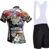 Men’s Swift-Dry Cycling Jersey Set Highway Bicycle Bicycle Shirt + Bib Shorts with 9D Gel Pad MTB Riding Outfits Kit