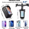 Bicycle Bag, Bicycle Phone Entrance Body Bag Water resistant Bicycle Bag, Bike Cellular phone Mount Bag, Top Tube Handlebar Bag with Touch Display screen Holder Case Biking Accessories for Mountain Street Bike