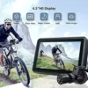 FEISIKE Handlebar Bicycle Mirror, Bicycle Rear See camera with 4.3” High definition Night Eyesight Operate, 145° Extensive Angle See, Adjustable Rotatable Bracket, Appropriate with Bicycle, Mountain, Street Bicycle