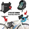 Komick Bicycle Extras – Bicycle Bag Mobile phone Holder for Bicycle And Bike Body Bag Ideal 2pcs Bundle For Mountain Bike Accessories And Road Cycling Equipment Use – Bicycle Bag Water-resistant Touchscreen Cell phone Holder Add-ons Biking Pouch with Drinking water Bottle Holder (Bicycle Cell phone Holder + Bicycle Bag)