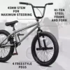 AVASTA 20 Inch Young ones BMX Bicycle Freestyle Bicycles for 6 7 8 9 10 11 12 13 14 Yrs Outdated Boys with 4 Pegs, Gray