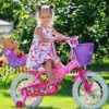 HESTYA Doll Bicycle Seat with 30 Pieces Stickers Decals, Bicycle Basket for Children, Bicycle Handlebar Streamers Colourful Ribbons Tassel for Ladies Boys, Flower Bike Bell for Children Bike Extras