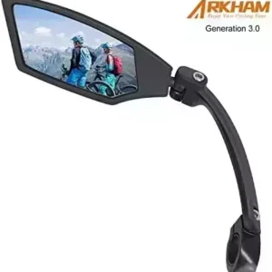 Arkham Handlebar Bike Mirror, 360°HD Wide Angle Blast-Resistant, Adjustable 0.83-1.02 inch Bike Handlebar Mirror, For Bicycles, Motorcycles, Mountain Bikes, Electric Bicycles ( Left, Short Handle )