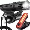 BLITZU Gator 450 Lumens Bike Lights Front and Back Set, Headlight and Tail Rear Light, USB Rechargeable Bicycle Lamp, Waterproof, LED Safety Flashlight Cycling Accessories, Fits Adult Kids MTB Helmet