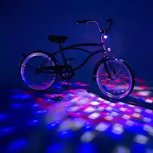 Brightz CruzinBrightz Disco Party LED Bike Light, Tri-Colored - Blinking Swirling Color Patterns - Bicycle Light for Riding at Night - Mounts to Handlebar or Bike Frame - Fun Bike Accessories