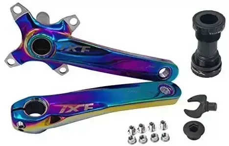 DECKAS Bike Crank Arm Set 170mm 104 BCD with Bottom Bracket Kit and Chainring Bolts for MTB BMX Road Bicycle
