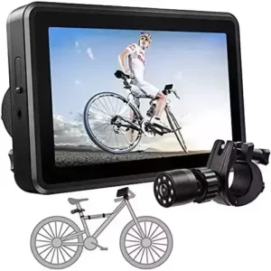 FEISIKE Handlebar Bike Mirror, Bicycle Rear View camera with 4.3'' HD Night Vision Function, 145° Wide Angle View, Adjustable Rotatable Bracket, Compatible with Bicycle, Mountain, Road Bike
