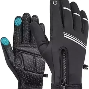 HIKENTURE Winter Cycling Gloves for Men and Women - Thermal Full Finger Bike Gloves - Touch Screen Windproof Warm Non-Slip Road Mountain Bicycle Gloves for Running,Driving,Hiking,and Skiing