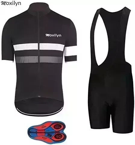 Men's Bike Clothing Set Cycling Jerseys Road Bicycle Shirts Kit + Bib Shorts Quick-Dry Full Zipper Riding Clothes