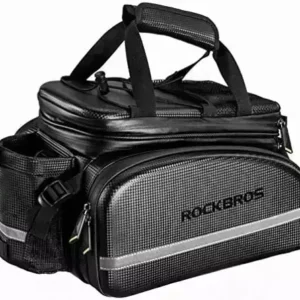 ROCK BROS Bike Rack Bag Trunk Bag Waterproof Carbon Leather Bicycle Rear Seat Cargo Bag Rear Pack Trunk Pannier Handbag