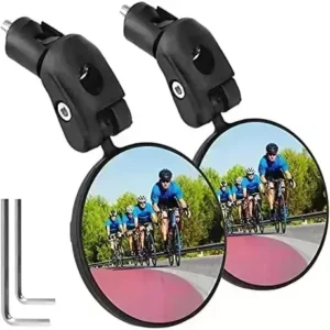 mempedont Bike Mirror, Bicycle Riding Rearview Mirror, HD Safety Rearview Mirror, Convex Mirror with Adjustable Handlebar Installation, Suitable for Mountain Road Bikes