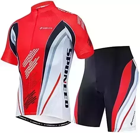 sponeed Bicycle Jersey for Men Cyclist Shirts and Shorts Set Short Sleeve Suits Padded Bike Pants