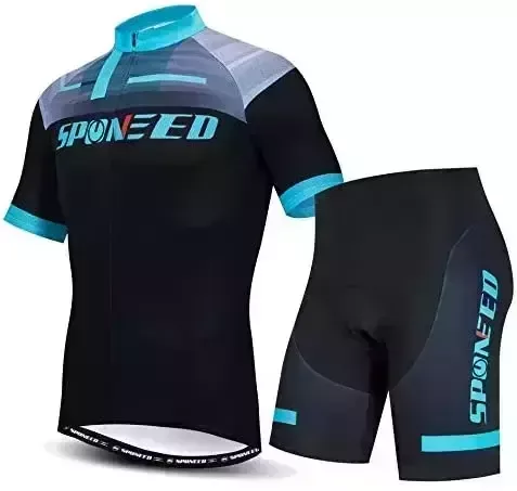 sponeed Cycling Jersey Short Sleeve Men MTB Bike Clothing Road Bicycle Shorts Padded
