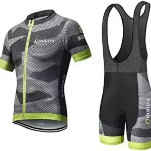 MOXILYN Men Cycling Jersey Set Bike Shorts and Jersey Suit 9D Padded Cycling Bibs MTB Shirts Short Sleeve Bicycle Clothes