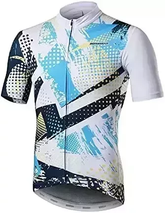 BERGRISAR Cycling Jersey Mens Bike Shirts Short Sleeve Bicycle Biking Clothes with Pockets Reflective