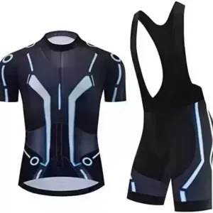 Lo.gas Mens Cycling Jersey Set, Bicycle Short Sleeve Set Bike Shirts for Men Unit Lightweight Breathable Summer UPF50+