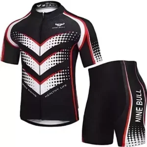 Men's Cycling Jersey Set - Reflective Quick-Dry Biking Shirt and 3D Padded Cycling Bike Shorts