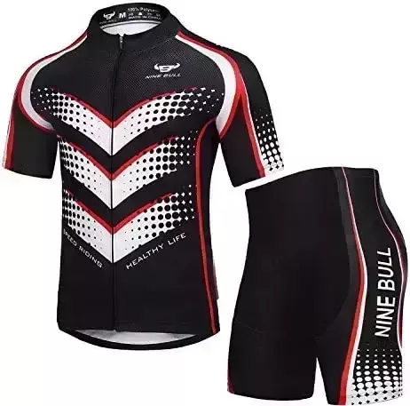 Men's Cycling Jersey Set - Reflective Quick-Dry Biking Shirt and 3D Padded Cycling Bike Shorts