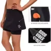 Santic Women’s Cycling Skirts with Padded Shorts,Summer Breathable Reflective Bike Skirts