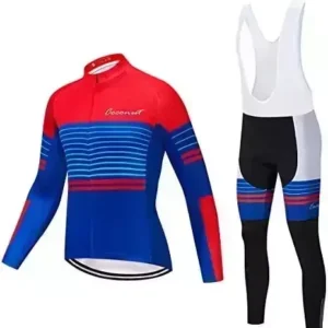 Coconut Ropamo Men's Cycling Clothing Sets Long Sleeve Cycling Jersey Sets Road Bike Clothing 4D Padded Cycling Bib Pants