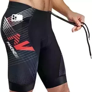 Men's Cycling Shorts Anti-Slip Leg 4D Padded Bike Shorts with 3-Pockets Breathable Biking Bicycle Motorcycle Half-Pants