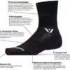 Swiftwick- ASPIRE 4 (3 Pairs) Cycling & Trail Jogging Socks, Compression Suit