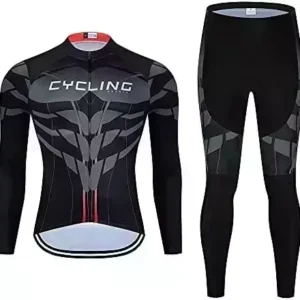 Men's Cycling Jersey Set Long Sleeve Cycling Clothing Road Bike Shirts Bicycle Jersey with 20D Gel Padded Long Pants