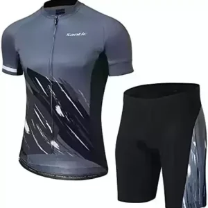 Santic Men's Cycling Jersey Set Bib Shorts 4D Padded Short Sleeve Outfits Set Quick-Dry