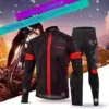 Lixada Men’s Cycling Jersey Go well with Wintertime Thermal Fleece Extensive Sleeve Mountain Bicycle Road Bicycle Shirt Padded Pants