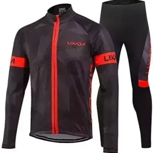 Lixada Men's Cycling Jersey Suit Winter Thermal Fleece Long Sleeve Mountain Bike Road Bicycle Shirt Padded Pants