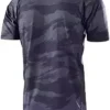 Troy Lee Designs Biking MTB Bicycle Mountain Bike Jersey Shirt for Males, Skyline SS Signature Camo (Hether Black/Black, Significant)