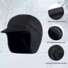 ROCKBROS Wintertime Cycling Caps for Adult men Females Windproof Cycling Hat with Sunlight Visor Beneath Helmet Liner Black