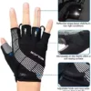 Souke Sporting activities Cycling Bicycle Gloves Padded 50 % Finger Bicycle Gloves Shock-Absorbing Anti-Slip Breathable MTB Road Biking Gloves for Males/Women