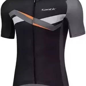 Santic Men's Cycling Jersey Shorts Sleeve Pro Road Bike Bicycle Shirt Full Zip MTB Clothing Trek Tops